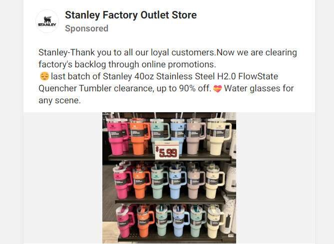 Stanley Cup Outlet Scam